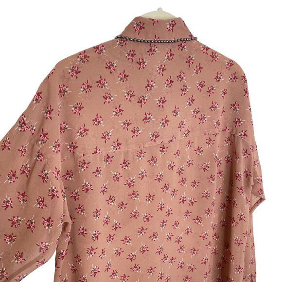 The Kooples Sheer Floral Beaded Rose Shirt, S - Picture 4 of 10
